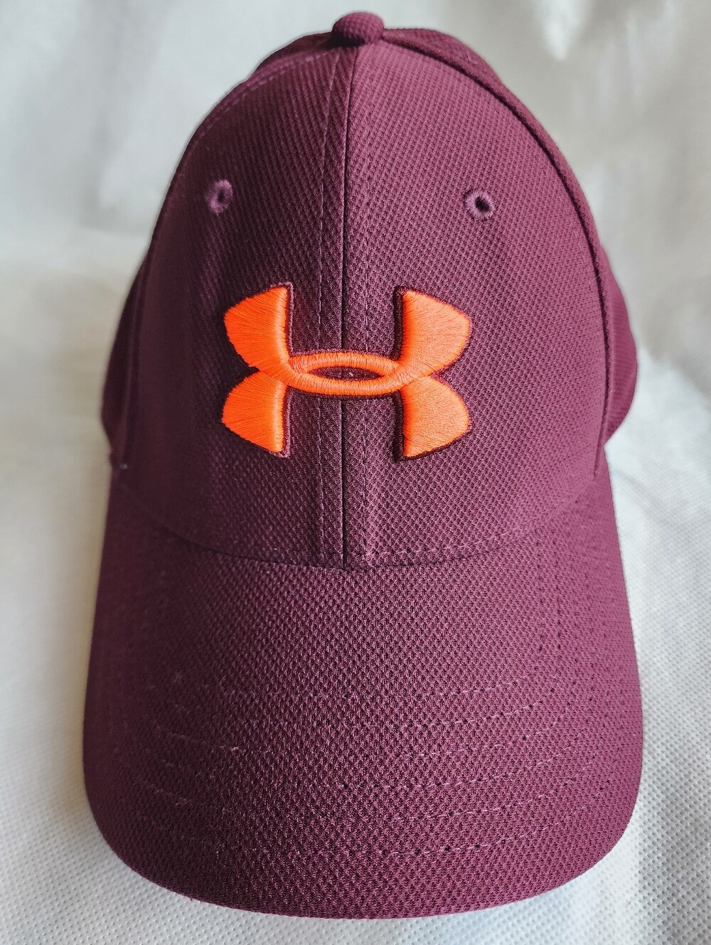 Under Armour Burgundy Cap with Bright Orange Logo Size MD/LG